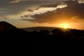 Tropical Sunset over beach in Maui Hawaii Royalty Free Stock Photo