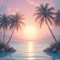 Tropical Sunset Paradise Royalty Free Stock Photo