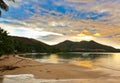 Tropical sunset at Seychelles