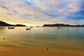 Tropical sunset at Seychelles