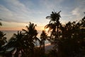 Tropical sunset on White beach. Boracay Island. Aklan. Western Visayas. Philippines Royalty Free Stock Photo