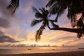 Tropical sunset on White beach. Boracay Island. Aklan. Western Visayas. Philippines Royalty Free Stock Photo