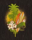 Tropical surf vintage emblem