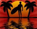 Tropical surfer Royalty Free Stock Photo