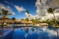 Tropical swimming pool in luxury resort, Punta Cana Royalty Free Stock Photo