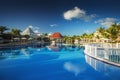 Tropical swimming pool in luxury resort, Punta Cana Royalty Free Stock Photo