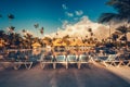 Tropical swimming pool in luxury resort, Punta Cana Royalty Free Stock Photo