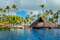 Tropical swimming pool in luxury resort, Punta Cana Royalty Free Stock Photo