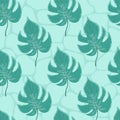 tropical texana leaves seamless pattern Royalty Free Stock Photo