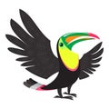 Tropical toucan icon, cartoon style