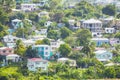 Tropical homes houses in Antigua on a hillside