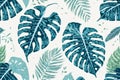 Tropical Tranquility: Monstera Leaf Watercolor Art