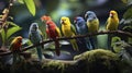 Tropical Treasures. Showcasing the Radiant Feathers of Amazon\'s Rare Birds. Generative AI