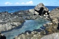 Tropical Turquoise Natural Pool on the Coast of Aruba Royalty Free Stock Photo