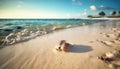 Tropical turtle crawls on sandy beach, enjoying solitude generated by AI Royalty Free Stock Photo