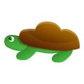 Tropical turtle icon, cartoon style