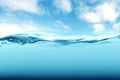 Tropical underwater shot with blue sky Royalty Free Stock Photo