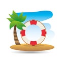 Tropical vacation beach life buoy icon Royalty Free Stock Photo