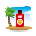 Tropical vacation beach solar blocker icon