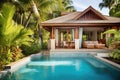 tropical vacation home with a private pool Royalty Free Stock Photo