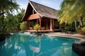 tropical vacation home with a private pool Royalty Free Stock Photo