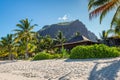 Tropical vacation in Le Morne Beach, Mauritius Royalty Free Stock Photo