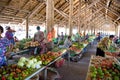 Tropical vegetables and fruits at market hall in Rabaul, Papua New Guinea