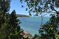 Tropical vegetation and rocky coastline, Magnetic Island, QLD, Australia Royalty Free Stock Photo