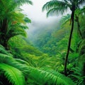 tropical vibrant jungle with lush green exotic a variety of rich of the tropical jungle