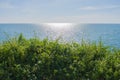 Tropical view of sea with blue sky background at Chao Lao Beach. Royalty Free Stock Photo