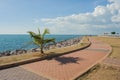 Tropical view of sea with blue sky background at Chao Lao Beach. Royalty Free Stock Photo