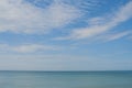 Tropical view of sea with clouds and blue sky at Chao Lao Beach. Royalty Free Stock Photo