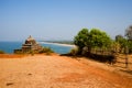 Tropical view to the beautiful hilly coastline in Gokarna, Karnataka, India Royalty Free Stock Photo