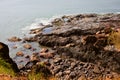 Tropical view to the ocean, beautiful hilly coastline in Gokarna, Karnataka, India Royalty Free Stock Photo