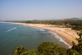 Tropical view to the ocean, beautiful hilly coastline in Gokarna, Karnataka, India Royalty Free Stock Photo