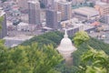 Tropical view of White Sapporo Peace Pagoda from Mount Moiwa in Sapporo City.