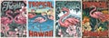 Tropical vintage colorful posters set Royalty Free Stock Photo
