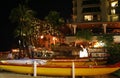 Tropical Waikiki Beach night Royalty Free Stock Photo