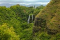 Tropical Wailua Falls Kauai Hawaii Royalty Free Stock Photo