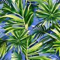 1555 Tropical Watercolor Leaves: A tropical and watercolor-inspired background featuring watercolor leaves in vibrant and lush c