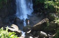 Tropical waterfall Dominica falls Royalty Free Stock Photo