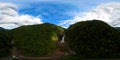 Tropical waterfall. Dunhinda Falls. Virtual Reality 360. Sri Lanka.