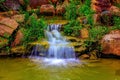 Tropical waterfall in garden Royalty Free Stock Photo