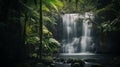 Tropical waterfall hidden in a jungle