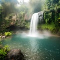 Tropical waterfall in the jungle of Bali island, Indonesia