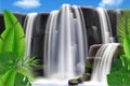 Tropical Waterfall Landscape Background
