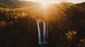 Tropical Waterfall Sunset Royalty Free Stock Photo