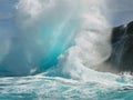 Tropical wave creates backwash explosion Royalty Free Stock Photo