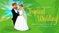 Tropical Wedding Invitation Layout with Text Space Royalty Free Stock Photo