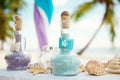 Tropical wedding. Sand ceremony. Wedding in a nautical style
